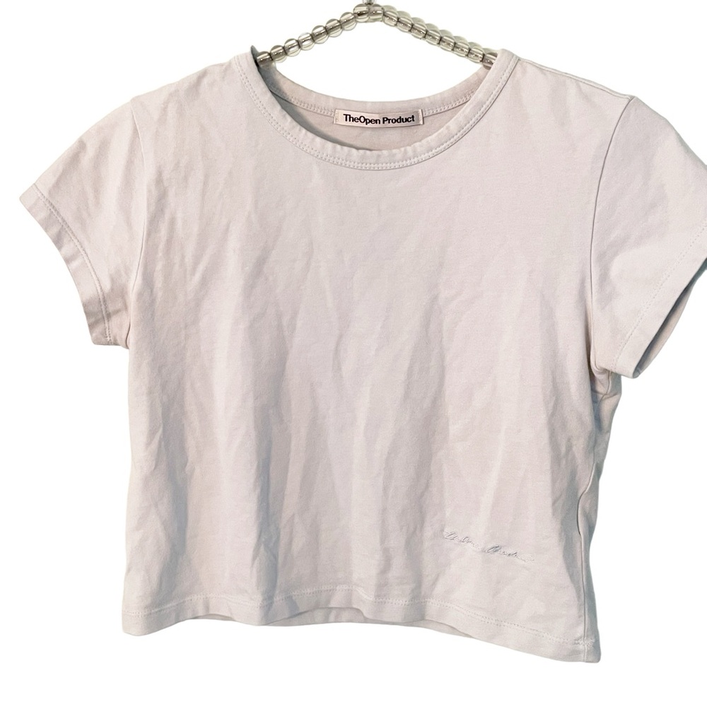 Theopen Product Size 1 Light‎ Blue Cropped Short Sleeve Tshirt